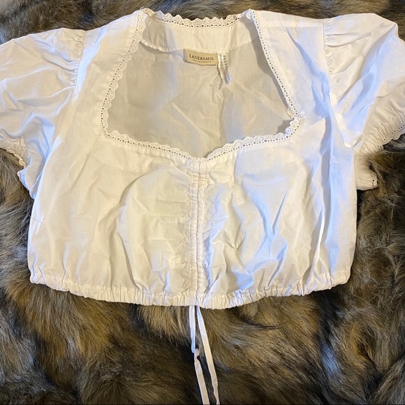 💔SOLD 💔 Vintage dirndl white milkmaid crop top - Picture 5 of 6